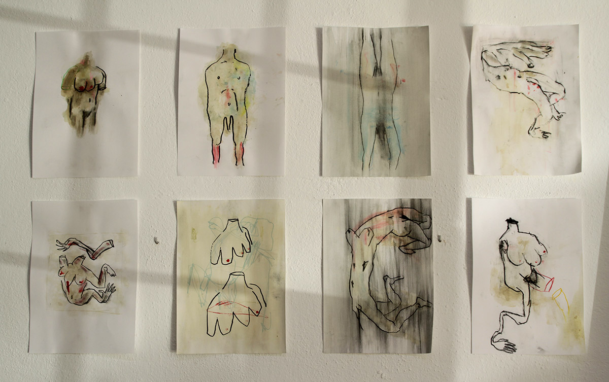 Otto studi di nudo su carta