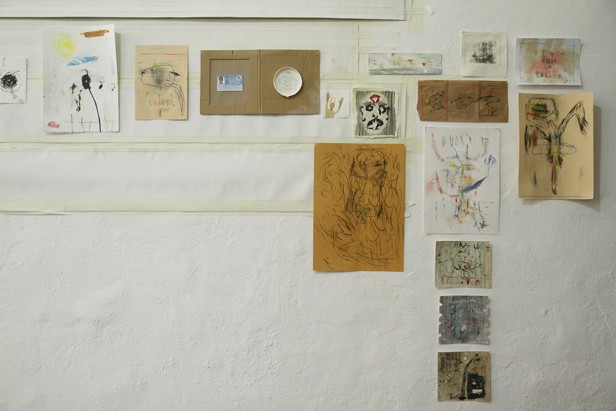 Sezione parete con tecniche miste