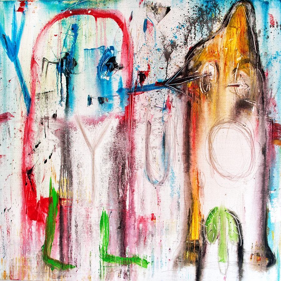 YOU โ arco rosso e forma gialla su bianco